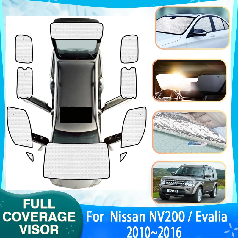 

Car Full Coverage Sunshade For Nissan NV200 Accessories Evalia Vanette 2010~2016 Car Sunscreen Window Sunshade Cover Accessories