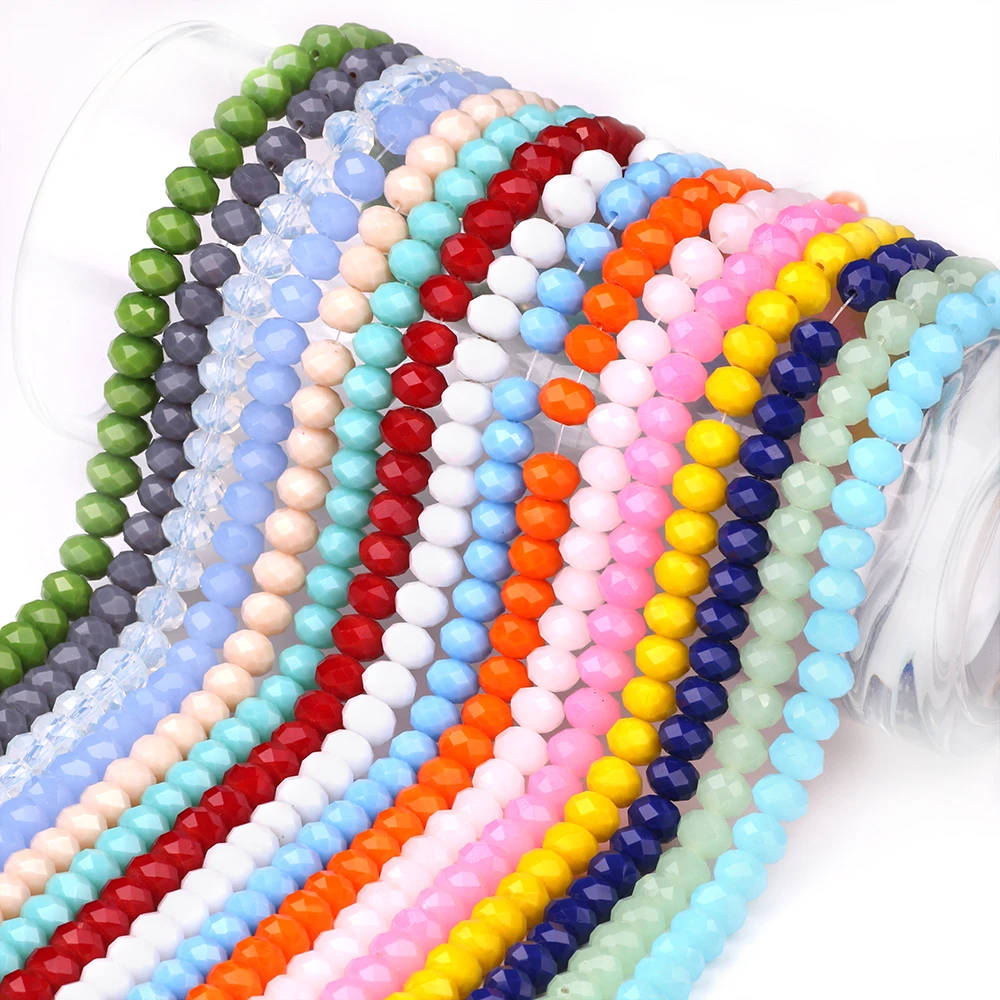 Perline Di Vetro Per Braccialetti 3/4/6/8 Mm Sfaccettato Multicolore Perline Rotonde 1297135 - Foto 7