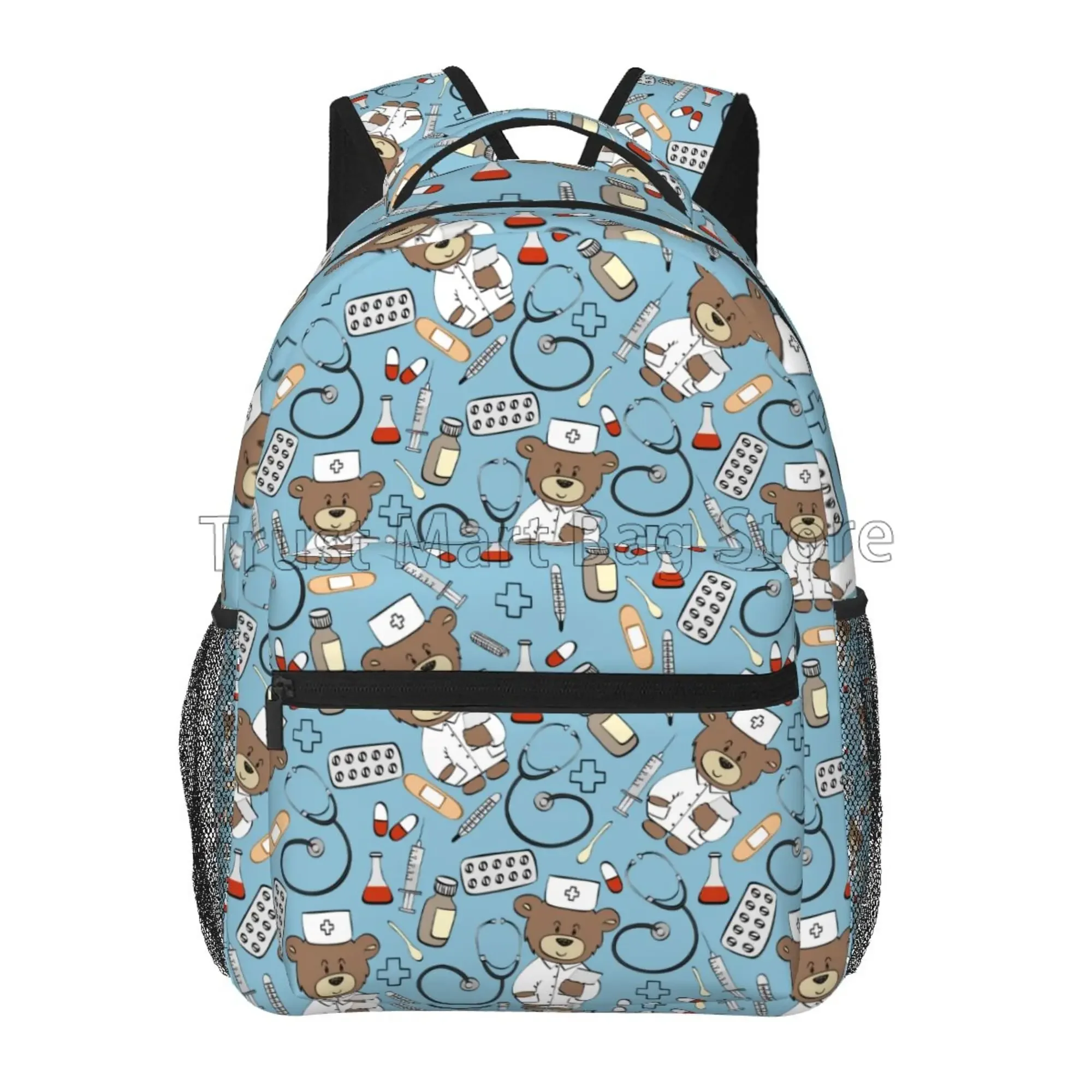 귀여운 곰 의사 패턴 배낭 여성 소녀 노트북 책가방, 내구성 캐주얼 데이팩 학생 대학생 경량 하이킹 여행 가방 Best5 귀여운 곰 의사 패턴 배낭 여성 소녀 노트북 책가방, 내구성 캐주얼 데이팩 학생 대학생 경량 하이킹 여행 가방 Best5