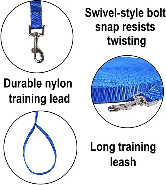 Pet Leash 3M 6M 10M 20M 50M Dog Puppy Obedience Recall Training Agility Lead Training Leash for Training Play Camping Backyard 4