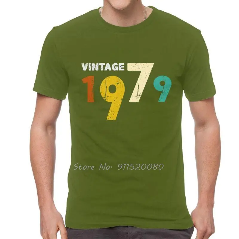 Men's Vintage 1979 Birthday Graphic T-Shirt - Cool Cotton Streetwear Tee