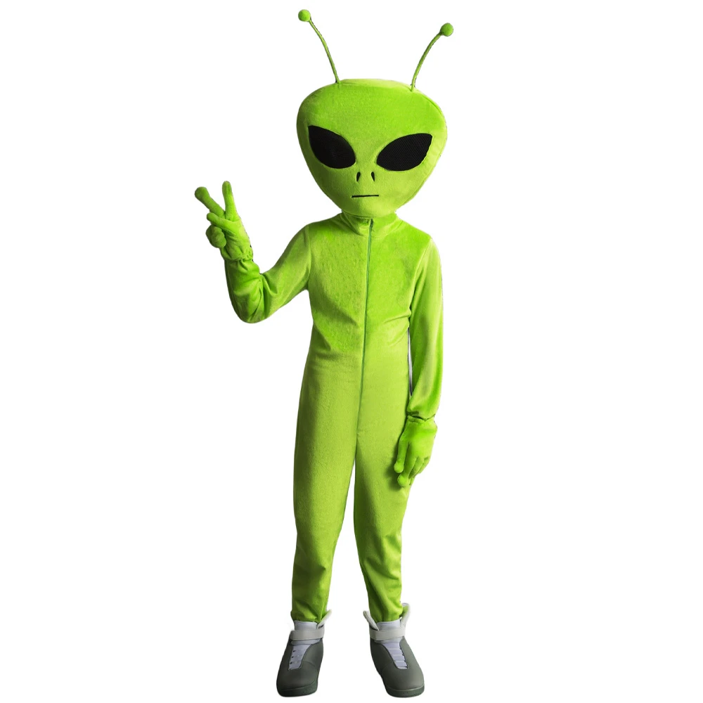 

Kids Deluxe Alien Costume Space Cosplay Dress Up Halloween Carnival Purim Fancy Party Realistic Gift Clothing