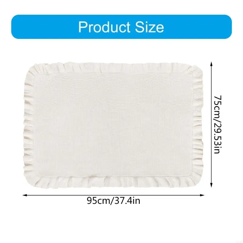 Baby Blanket for Newborns Cotton Ruffle Knitted Wrap Towel Soft and Breathable Bed Blanket for Autumn Winter 75x95cm - 6