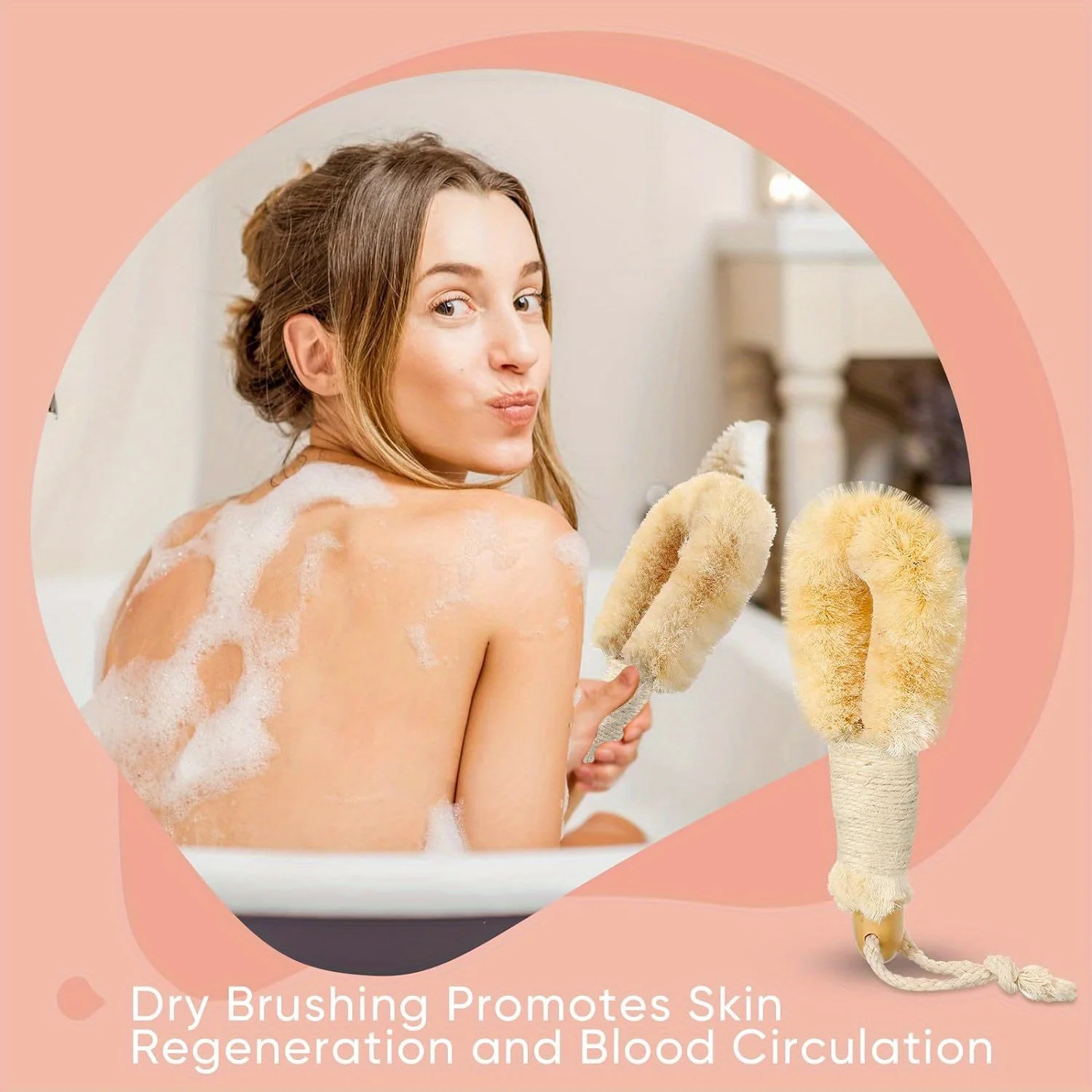 Bath & Shower Dry Skin and Body Sisal Brush Fibers to Improve Blood Circulation Exfoliate Skin Reduce Cellulite Skin Care Tools