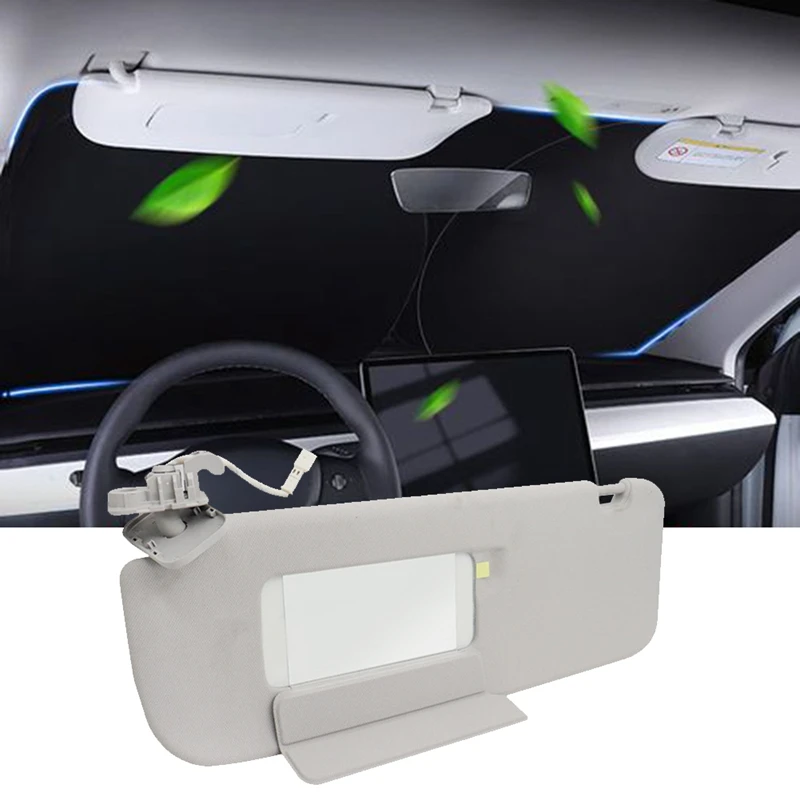 149040501B Left Driver Side Sun Visor With Mirror Light For Tesla Model 3/Y -