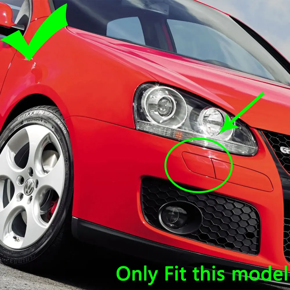 For Volkswagen VW Golf V MK5 GTI 2003-2009 Front Bumper Headlight Head Lamp Washer Nozzle Cover Cap car bumper spoiler bumper lip bumper strip bumper lip decoration car rear bumper lip front bumper decoration front bumper cover car side spoiler car headlight washer nozzle cover