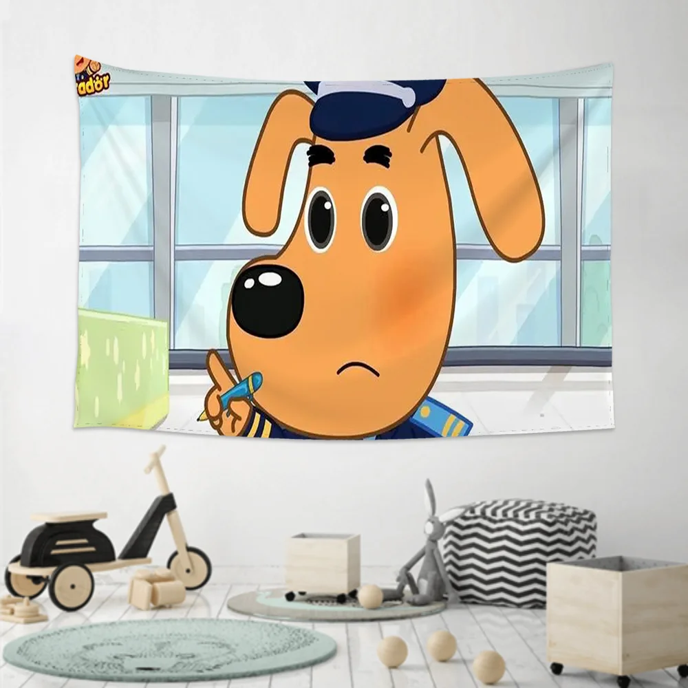 L-Labrador S-Sheriff Tapestry Room Decor Wall Cloth Party Hanging Background Room Decor Baby