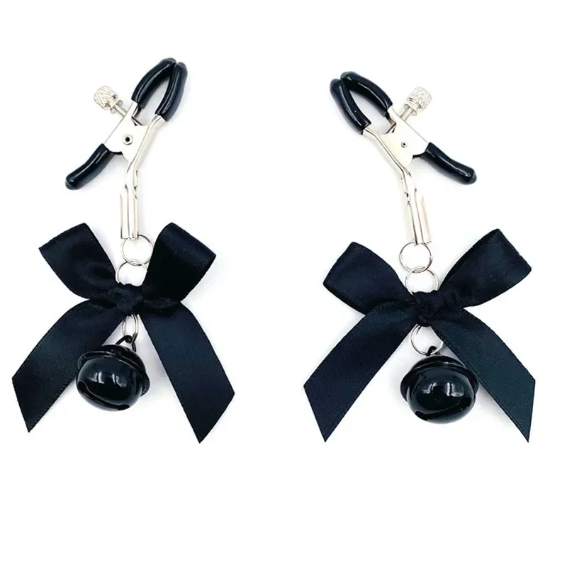 4 Colors Sexy Bow Adjustable Nipple Clamp Breast Bdsm Small Bell Adult Fetish Flirting Teasing Sex Toys For Couples nipple clips sex toys