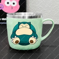 Tasses à eau en acier inoxydable pour enfants, motif dessin animé Pikachu, Psyduck, Charmander, Squirtle, pour boissons froides, cadeaux 4