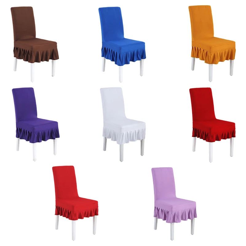 

Thicker Fabric Skirt Chair Cover Quality Spandex Stretch Chair Covers for Dining Room Kitchen Banquet Home Decor Seat Slipcover