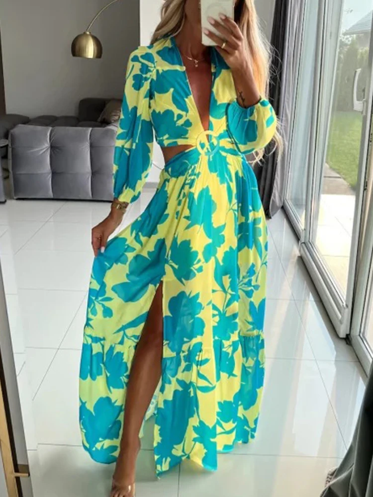 Sexy Backless Bow Thin Chiffon Long 