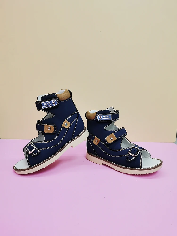 Kids Shoes Children Sandals Kids Sandals Ortoluckland Leather Orthopedic for Boys Girls Flatfeet Arch Support Sole Size22 to31