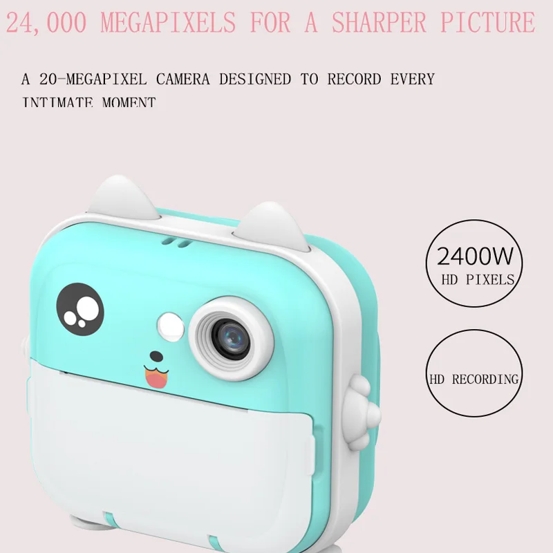 Kids Instant Print Camera Mini Digital Camera HD Video Recording Thermal Print Photo Paper Boys Girls Birthday Gifts digital camera