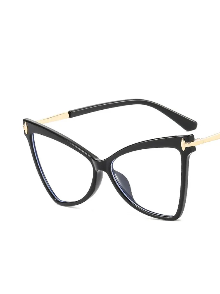 Cat Eye Oversized Glasses Frame TR90 Glasses Personality Fashion Butterfly Computer Triangle Eyewear