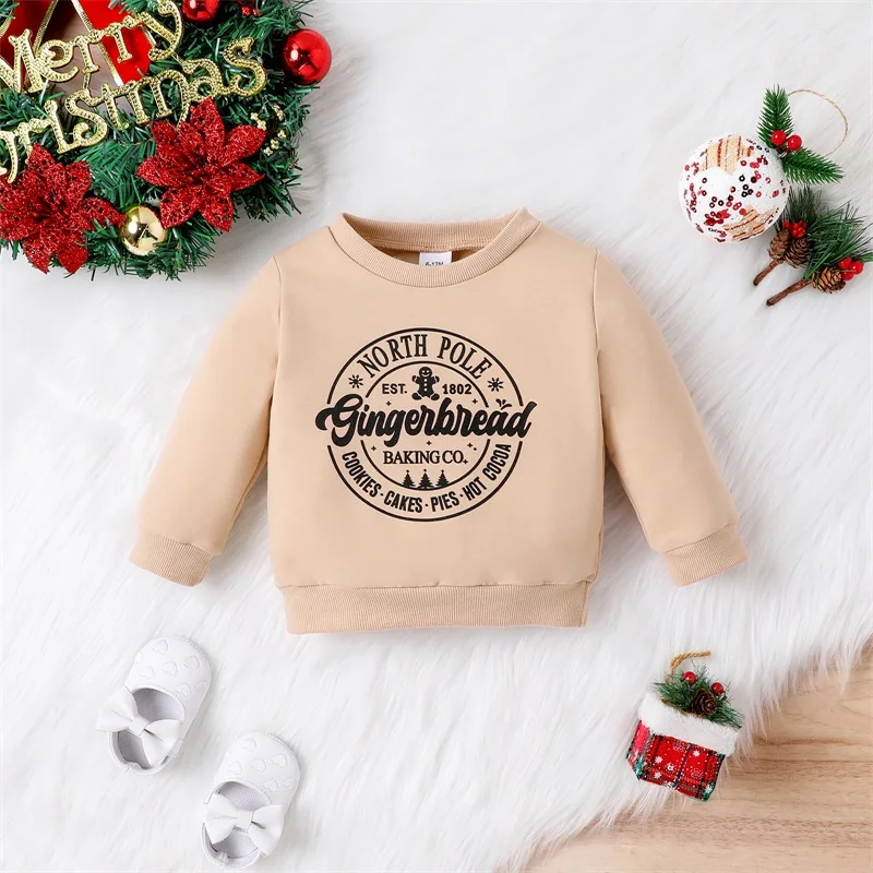 

Newborn Kids Baby Sweatshirt Letter Print Long Sleeve Pullovers Autumn Tops for Toddler Baby Cute Fall Children's Clothing