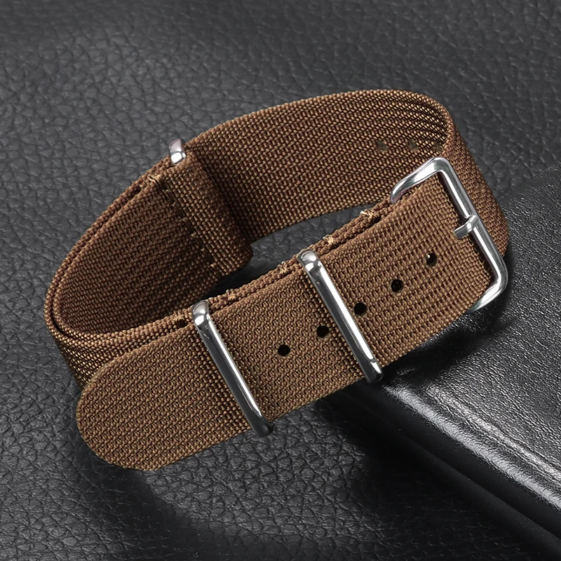 Versatile Ribbed Nylon Watch Strap - Unisex Nylon Bracelet for Military Style Watches