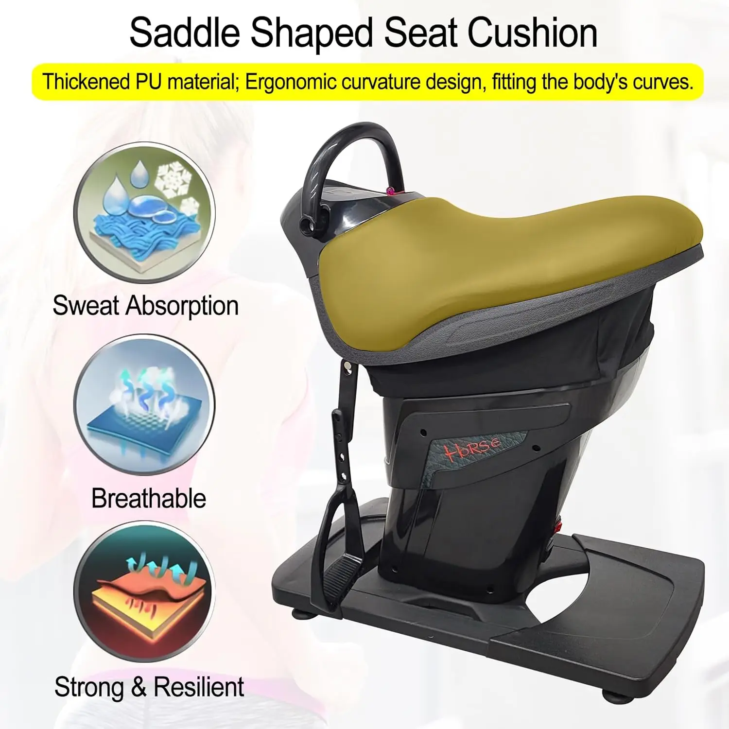 Horse Riding Machine, Horse Riding Abdominal Exercise Machine, 110V Horse Riding Aerobic Weight Loss Artifact, Fitness Equipment