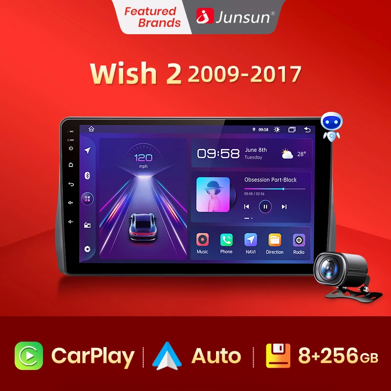 Junsun V1pro Ai Voice Car Radio Android Auto Multimedia For Toyota Wish 2 20092017 Carplay 4g