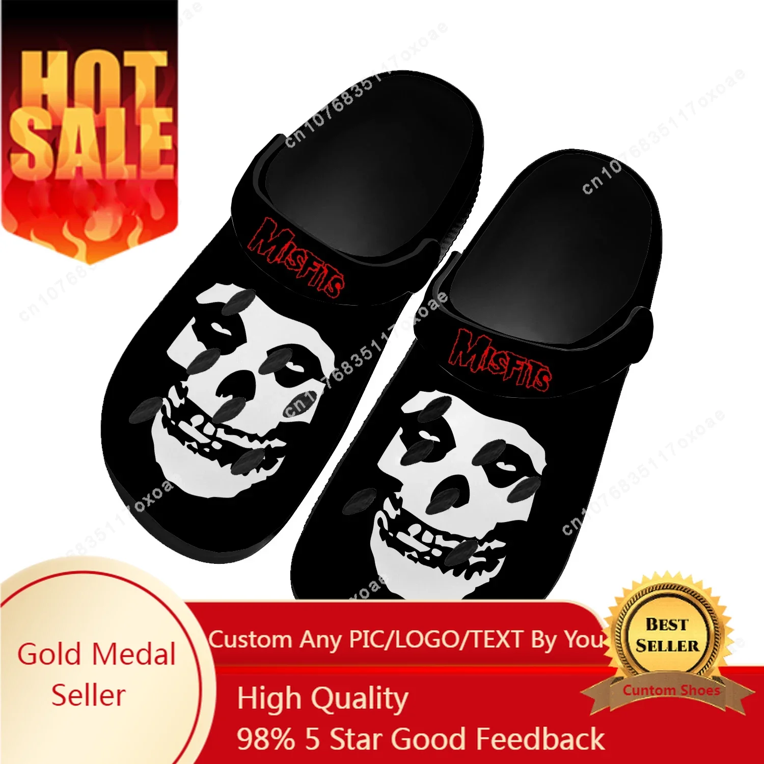 

Misfits Skull Shoes Home Clog Mens Women Youth Boy Girl Sandals Shoes Garden Custom Made Breathable Shoe Beach Hole Slippers