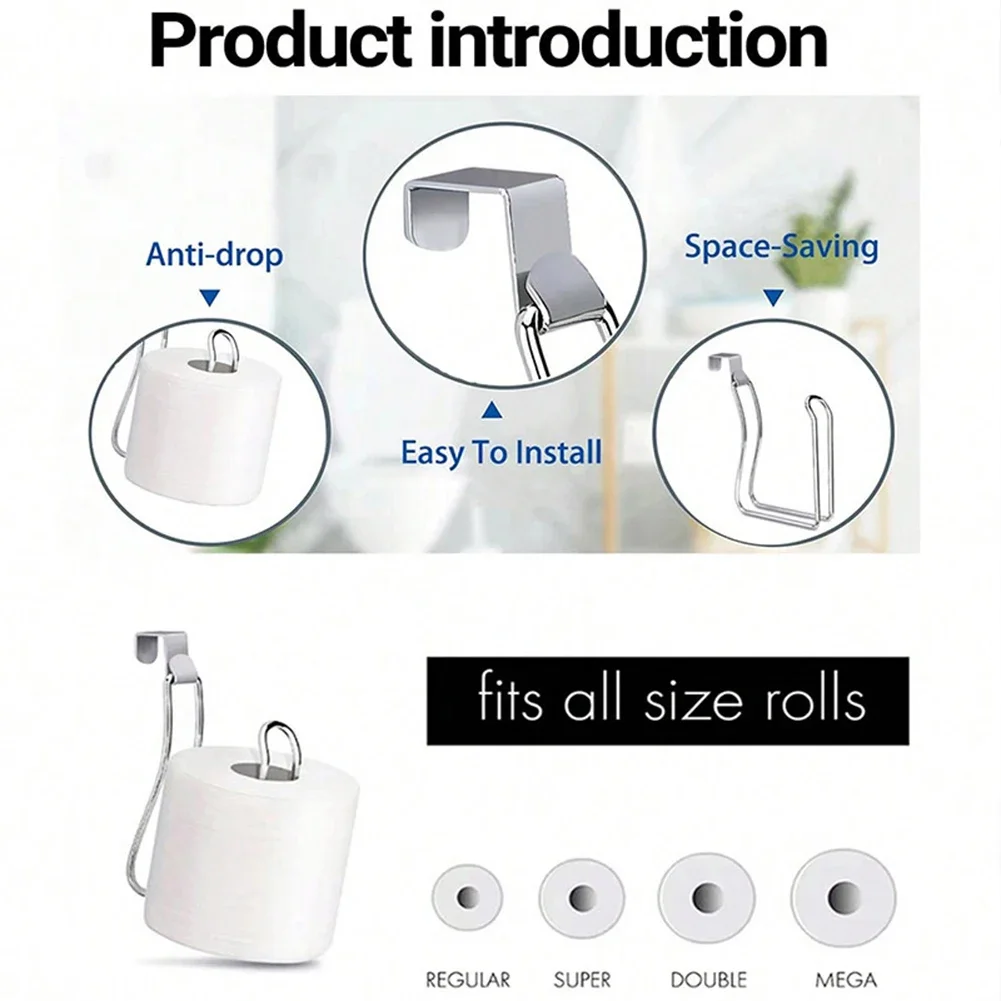 1pc Over The Tank Toilet Paper Holder Hanging Toilet Paper Holder Cabinet Iron Roll