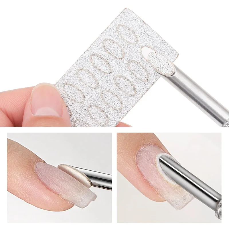 

180/240 Grit Mini Nail Files Set Self-adhesive Nail Sanding Slice with Nail Cuticle Pusher Nail Sand Flake Manicure Tools