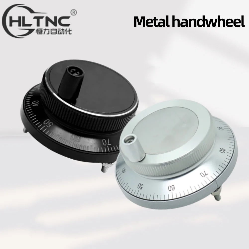 HLTNC Metal Manual Pulse Generator 61mm Hand Wheel 100PPR 5V 24V Pulser 4Pin 6Pin Rotary Encoder For CNC Engraver Lathe cnc handwheel