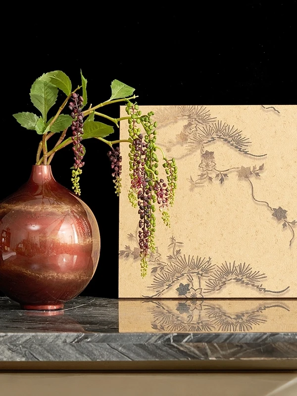 새로운 중국 스타일 장식 예술품 부드러운 장식 디자인 산과 새 그림 액자 대나무 소나무 장식 액세서리