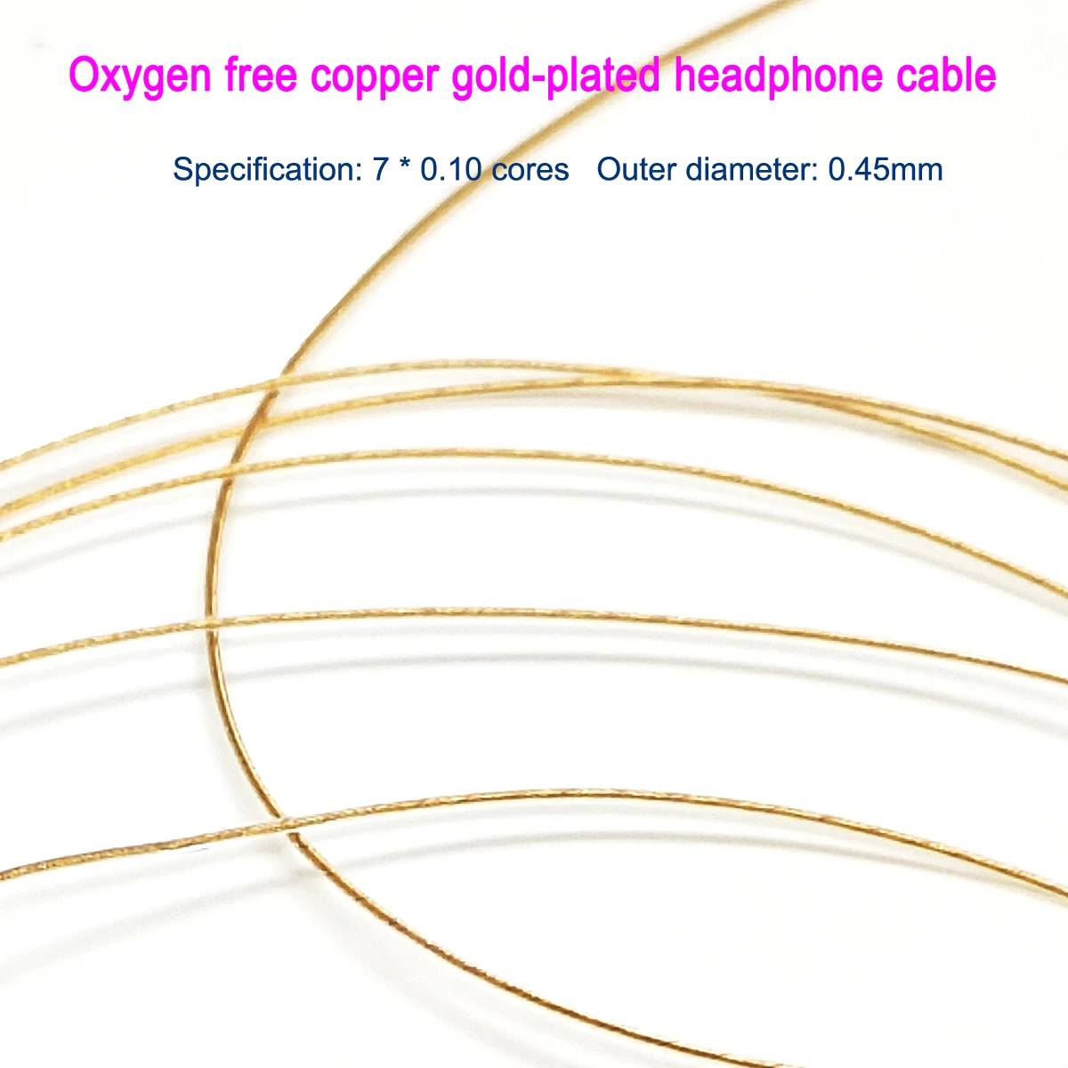 Oxygen free copper gold-plated headphone cable