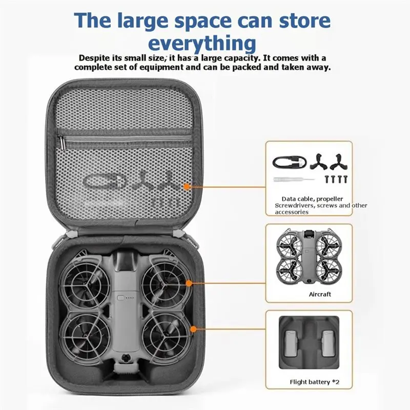 DJI Neo 2용 드론 방수 방진 쉘 보관 가방 충격 방지 휴대용 보호 운반 케이스