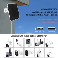 Panneau solaire 20W 5V IP65 étanche pour caméra de sécurité extérieure, port Micro USB et Type-C, câble de charge de 9,8 pieds 5