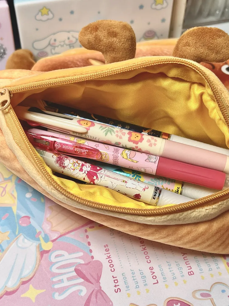 Pencil Cases Funny Bread Plush School Stationery