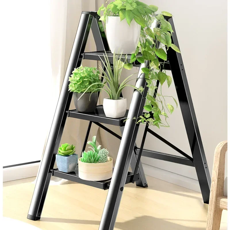 Folding Step Ladder Thickened Ladder Chair Multi-functional Step Stool Multilayer Flower Rack Ladder Stool Stable Load-bearing