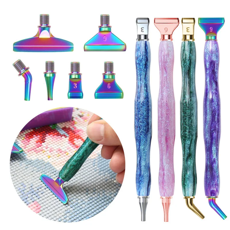 

New Resin Diamond Painting Pen DIY Threaded Point Drill Pen Kit Diamond Art Tools and Accessories With Replacement Metal Tips