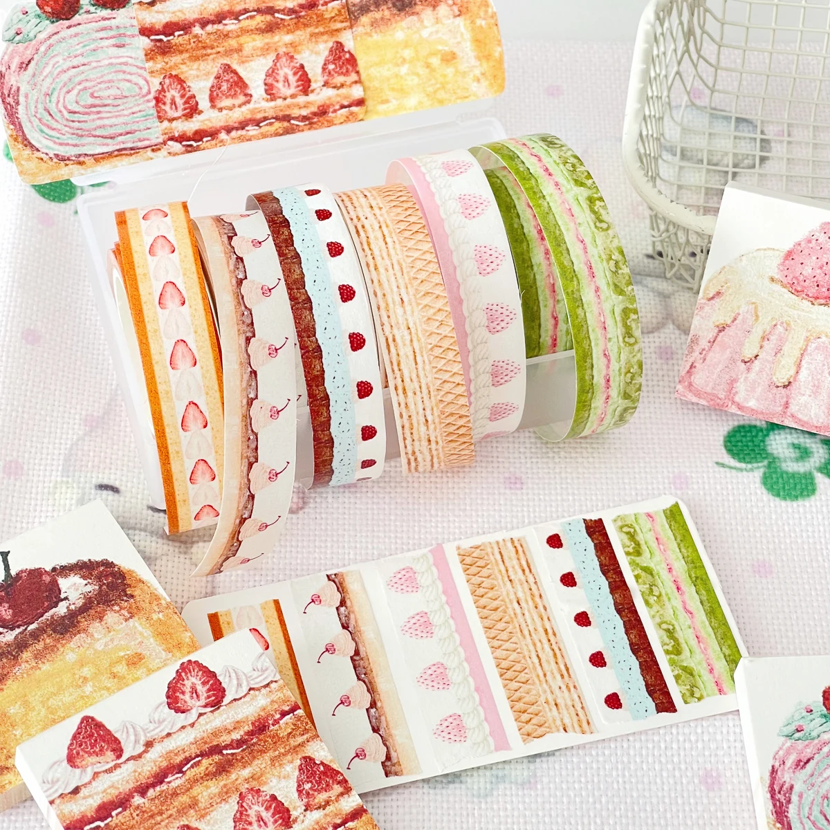 Colorful Kawaii Deco Fruit Cake Washi Tape for Creative Scrapbooking and Crafts