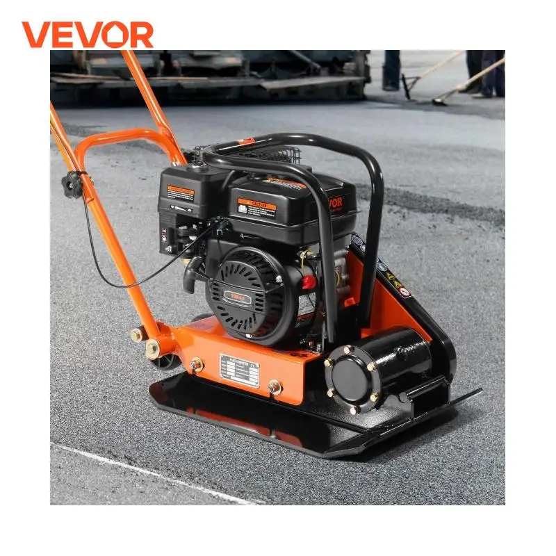Gasoline Plate Compactor 2.8/6.5 HP Force Vibratory Compaction Tamper for Walkways, Patios, Asphalts, Paver Landscaping