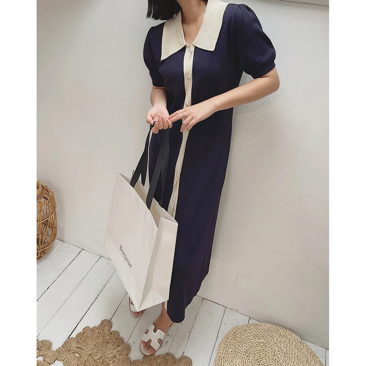 

2022 Women Collar With Button Knitted Dress Elegant Robe Y2k Summer Midi Maxi Long Clothes Party Evening Prom Tunic Sexy