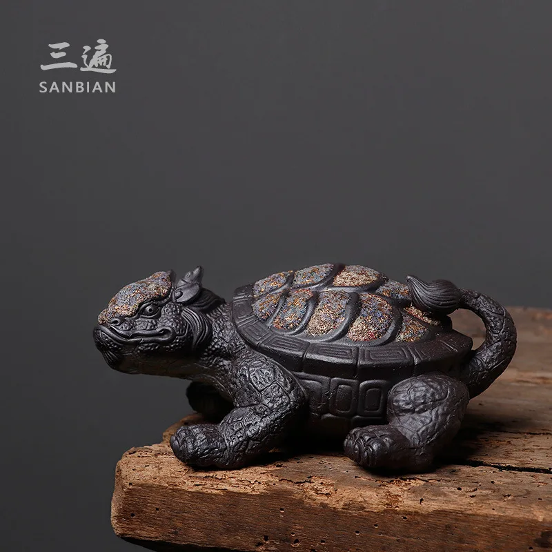 

Каменная Шахта дракон черепаха чайные украшения фиолетовый песок Новый китайский стиль вход украшения поделки выдерживаемые блестящие