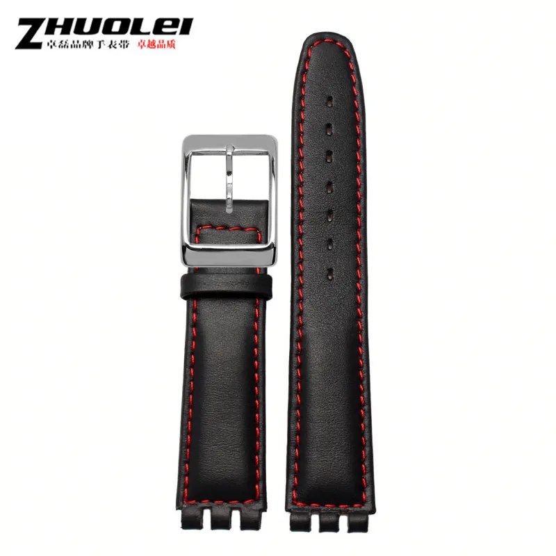 Genuine Leather Watch Strap with Steel Buckle in Multiple Colors
