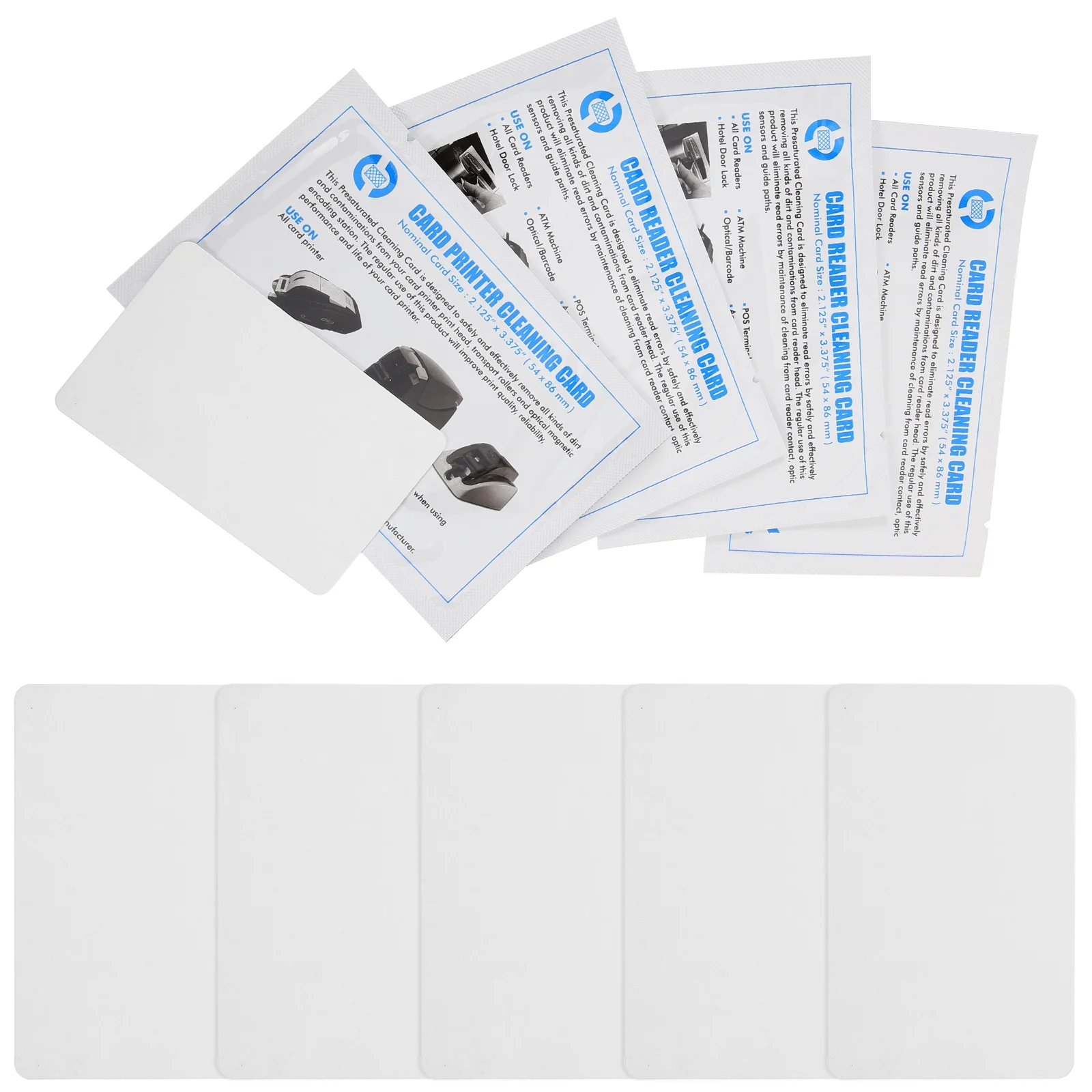 Máquina de cartão de crédito reutilizável Cleaner, ferramenta de limpeza para impressora, Terminal Reader, PVC Magnetic Head Cards, 10 Pcs