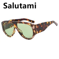 Lunettes de soleil ovales vintage surdimensionnées pour hommes et femmes, UV400, verres dégradés verts et bruns, à la mode et élégantes, nouvelle collection 6