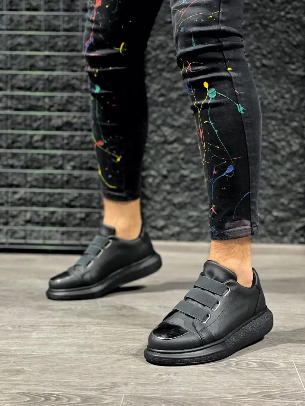 Knack Sneakers shoes 888 black (black sole)