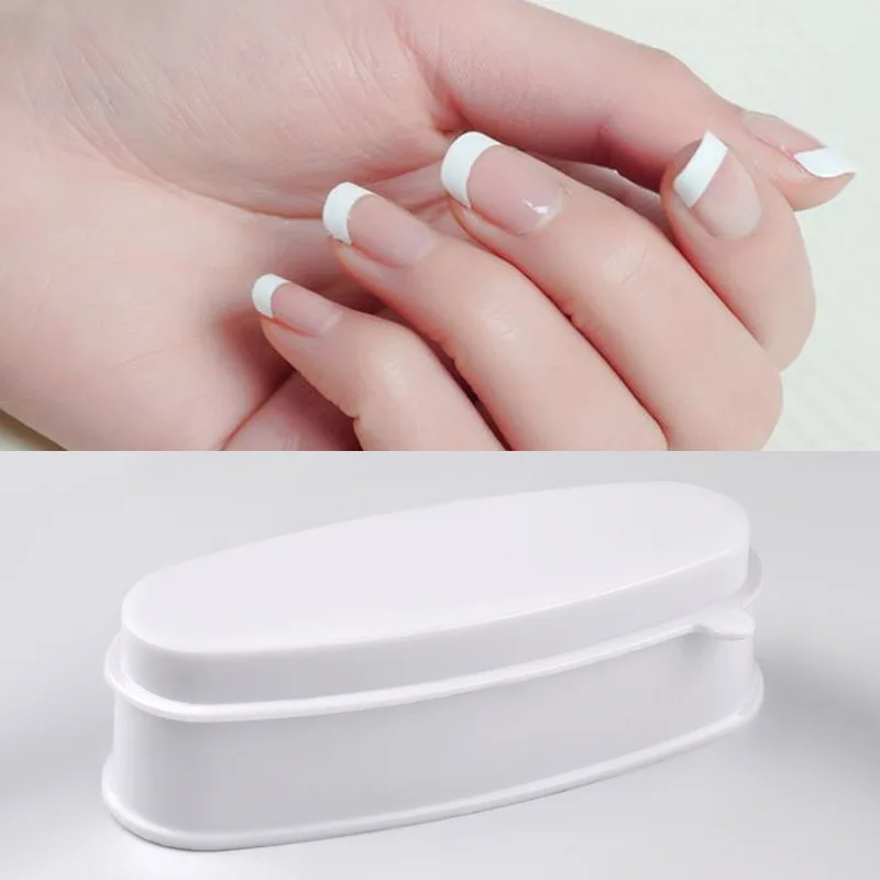 Dipping Powder Container Nail Dip Tray French Manicure Molding with Finger  Guide Easy White Pink Smile Line Dip Powder Tray