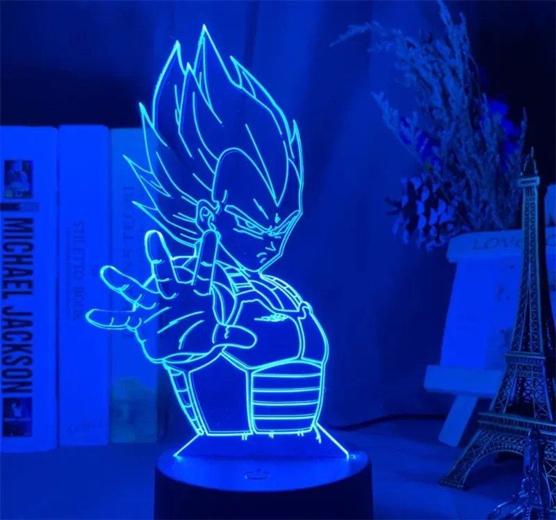 3D LED 조명 손오공 GK 베지터 애니메이션 피규어 야간 조명 드래곤 볼 Z 킹, 어린이용 책상 램프, 방 장식, 생일 선물
