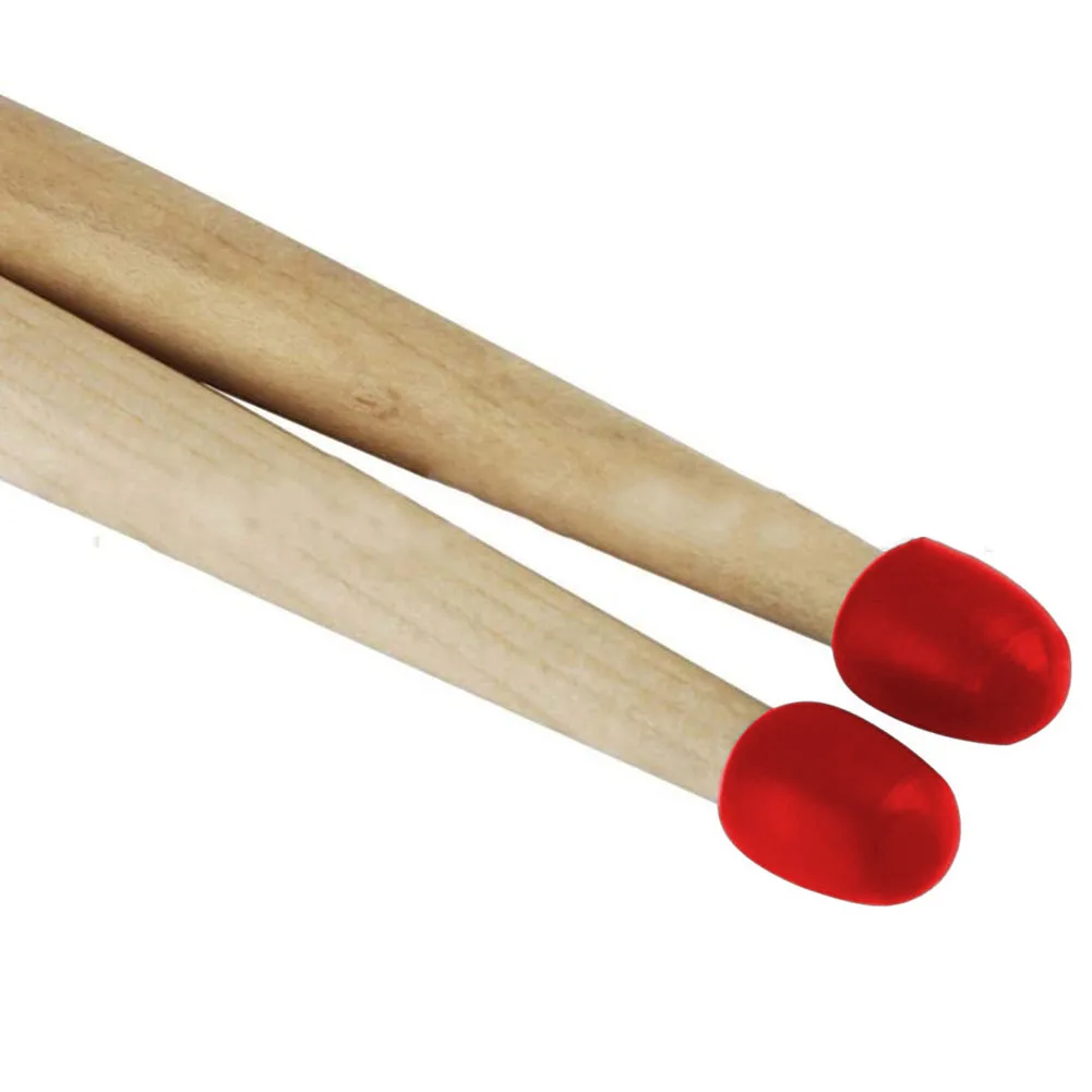 

10pcs Drumstick Cap Silicone Drum Stick Sleeves Stick Head Protective Mute Cover Drumstick Cap Stick Head Silicone 1.3*0.9cm Red