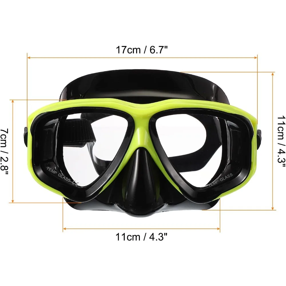 Diving Mask Scuba Snorkel Set Explosion-Proof Myopia Lens Anti-Fog Adult Swimming Easy