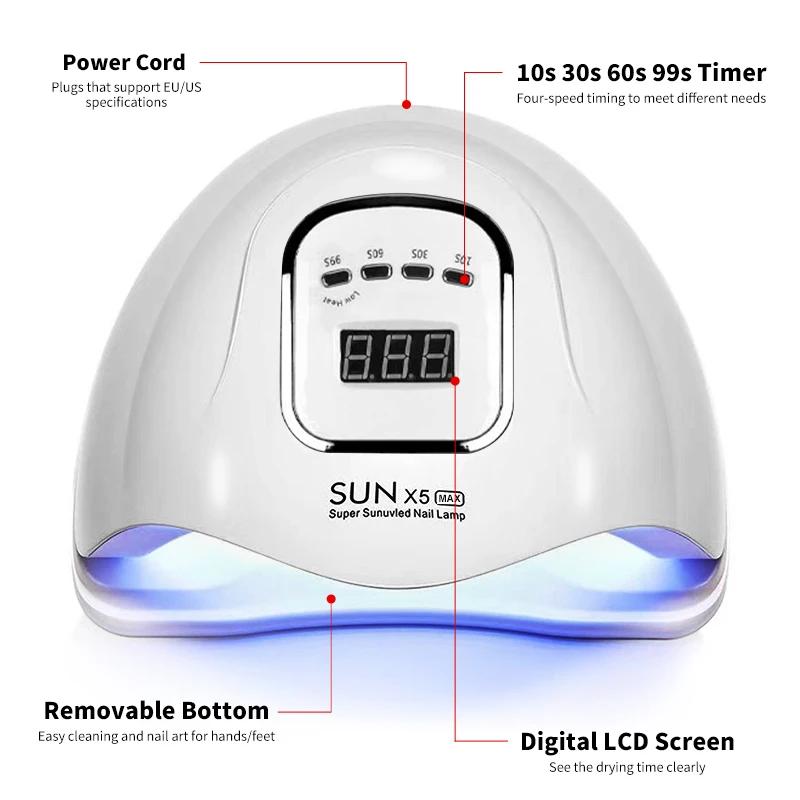 SUN X5 MAX Nail Drying Light With Intelligent Sensor LED Nail Dryer For Remover Gel Polish Equipment Tool nail lamp