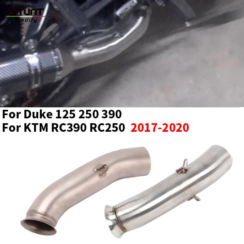 For KTM DUKE 390 250 125 RC390 RC250 2017 2018 2019 2020 Middle Link Pipe Motorcycle Exhaust Modify Muffler Mid Tube Escape Moto
