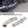 For KTM DUKE 390 250 125 RC390 RC250 2017 2018 2019 2020 Middle Link Pipe Motorcycle Exhaust Modify Muffler Mid Tube Escape Moto