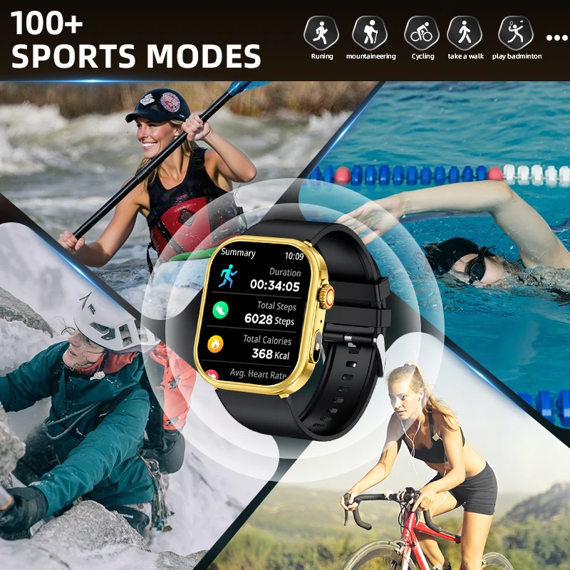 LIGE Smart Watch Men Women Flashlight 2.01” HD Display AI Voice Bluetooth Call Sports Watches Health Monitor Smartwatch Men New