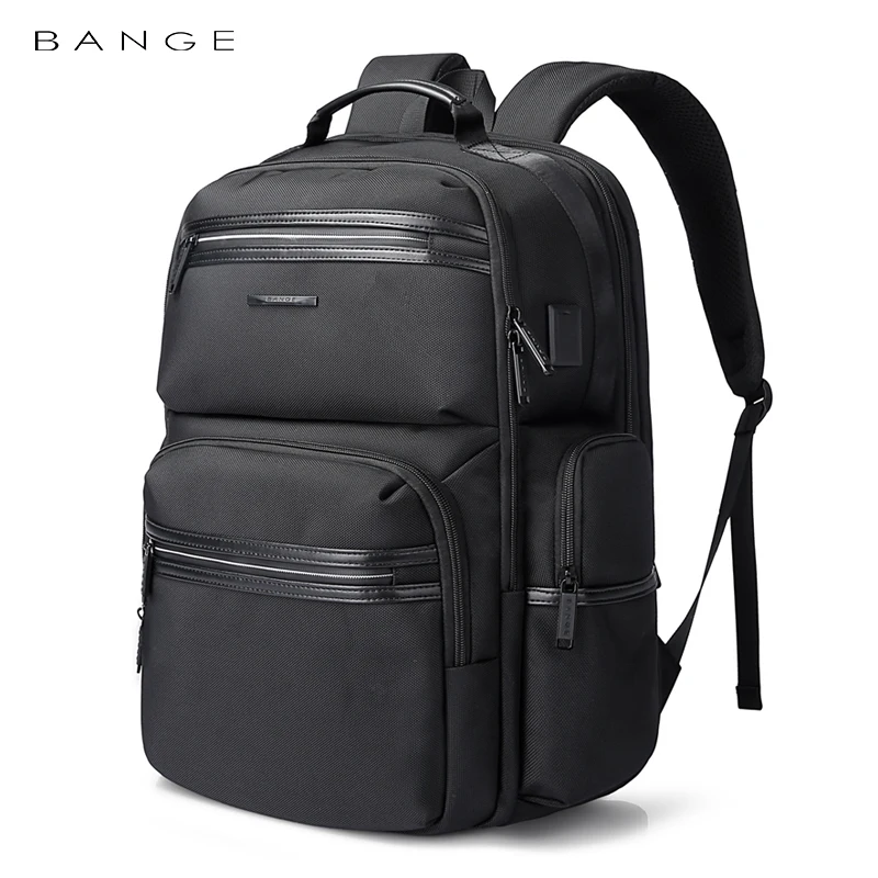 

BANGE 15.6Inch Simple ComputerBusiness Backpack MultiFunction USB Charging Large Capacity Water and Corrosion Resistance for Men